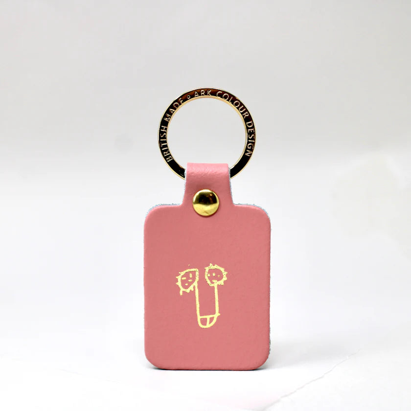 Pale Pink Leather Willy Key Fob Keyring by Ark Colour Design for sale at Mostyn