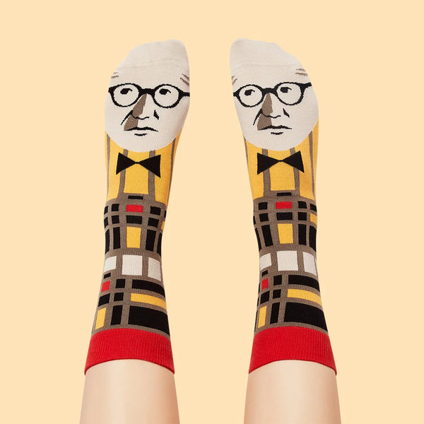 Leg Corbusier Adult 9-12 Artist Socks from Chatty Feet for sale at Mostyn