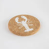 A Round Cork Coaster Set Lobster from Liga for sale at Mostyn.