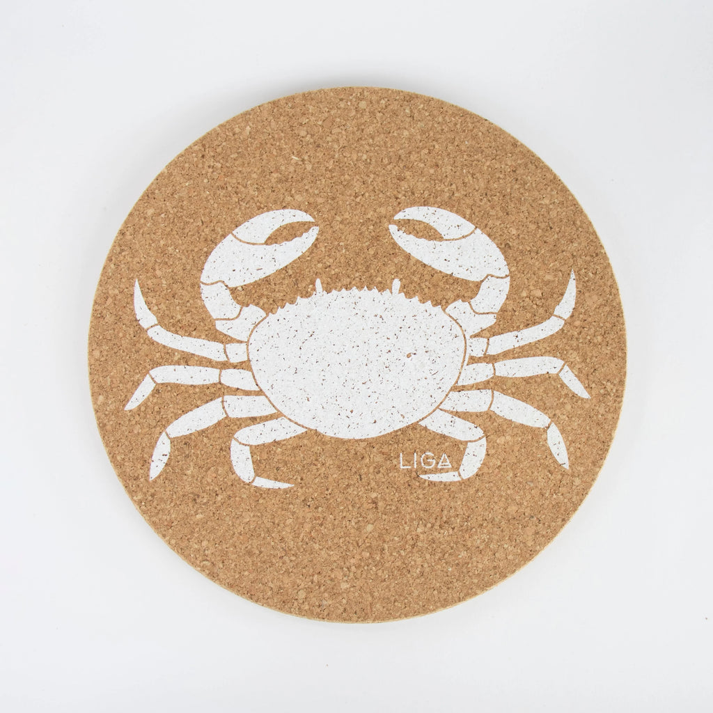 A Round Cork Placemat Set Crab from Liga for sale at Mostyn.