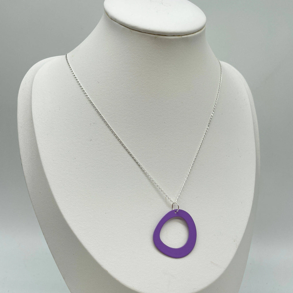 Lilac Circle Pendant Necklace from Deryn for sale at Mostyn
