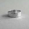 A Handcrafted Hammered Sustainable Eco-Silver Band Ring from Jewellery by Jackie for sale at Mostyn.