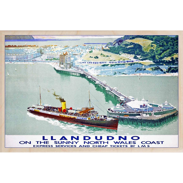 Llandudno on the Sunny North Wales Coast Wooden Postcard from The Wooden Postcard Company for sale at Mostyn