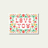 Love You Folk Floral Valentine Card by Maggie Magoo Designs for sale at Mostyn