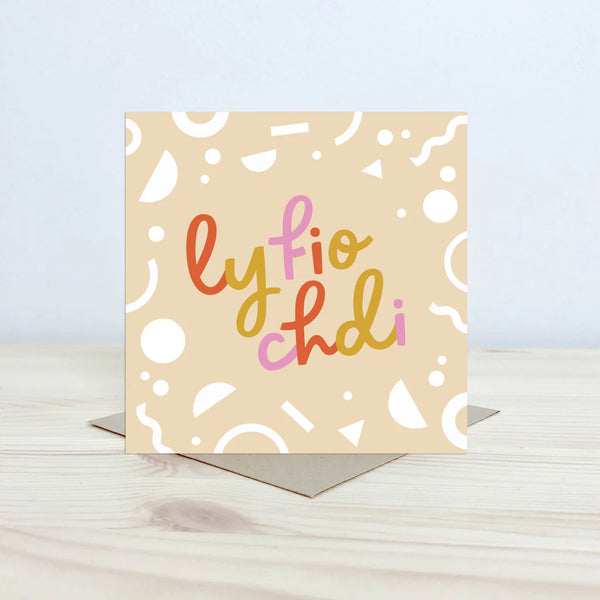 Lyfio Chdi Love You Welsh Valentine's Card from Nansi Nudd for sale at Mostyn