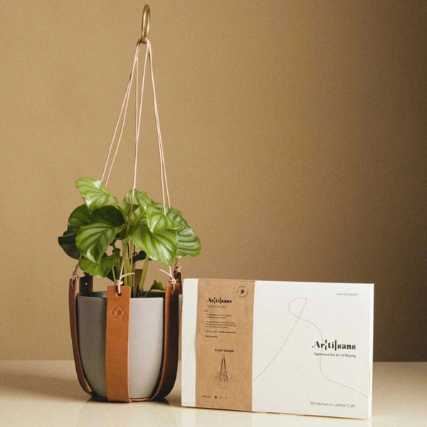 Make Your Own Leather DIY Plant Hanger Craft Kit from Artisans for sale at Mostyn