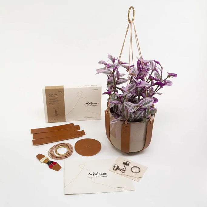 Make Your Own Leather DIY Plant Hanger Craft Kit from Artisans for sale at Mostyn