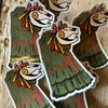 Mari Lwyd Vinyl Sticker by Dick Vincent for sale at Mostyn