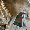 Mari Lwyd Vinyl Sticker by Dick Vincent for sale at Mostyn