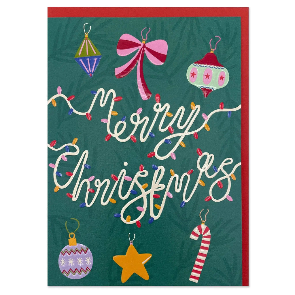 Merry Christmas Bauble Tree Christmas Card from Raspberry Blossom for sale at Mostyn