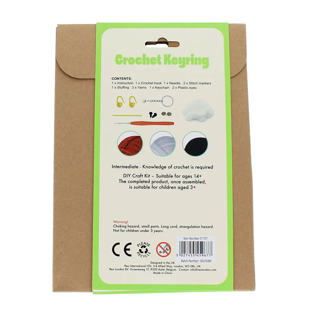 Mushroom Toadstool Keyring Crochet Craft Kit by Rex London for sale at Mostyn