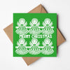 Nadolig Llawen Green Angels Welsh Christmas Card from Designs by Flo for sale at Mostyn