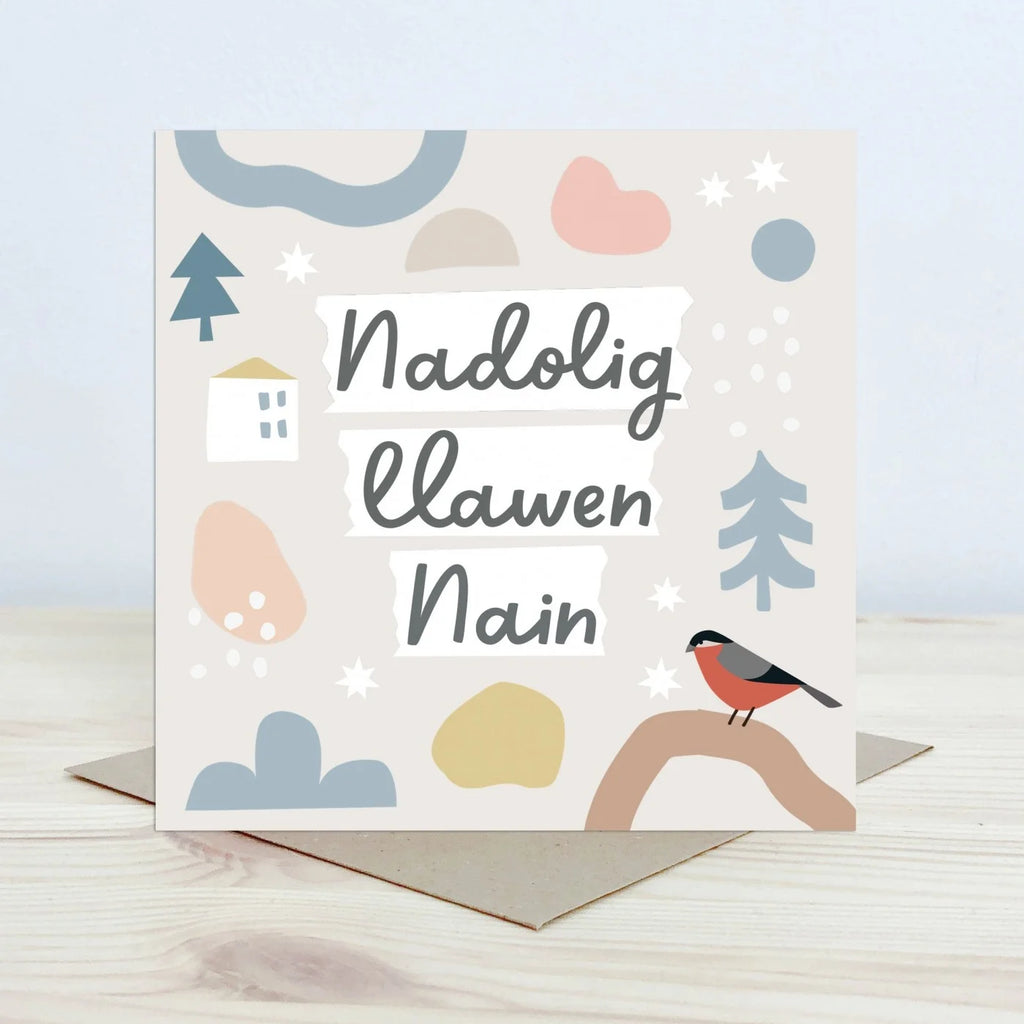 Nadolig Llawen Nain Welsh Language Christmas Card from Nansi Nudd for sale at Mostyn
