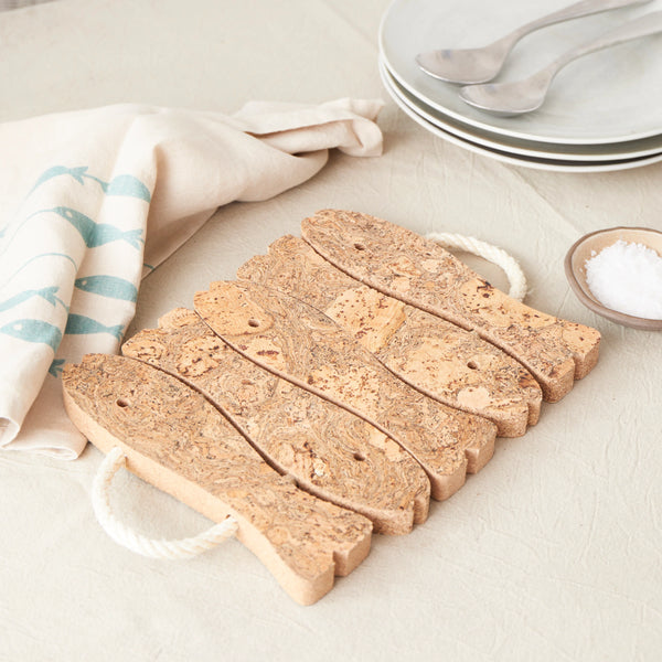 Natural Cork Five Fish Trivet from Liga for sale at Mostyn 3