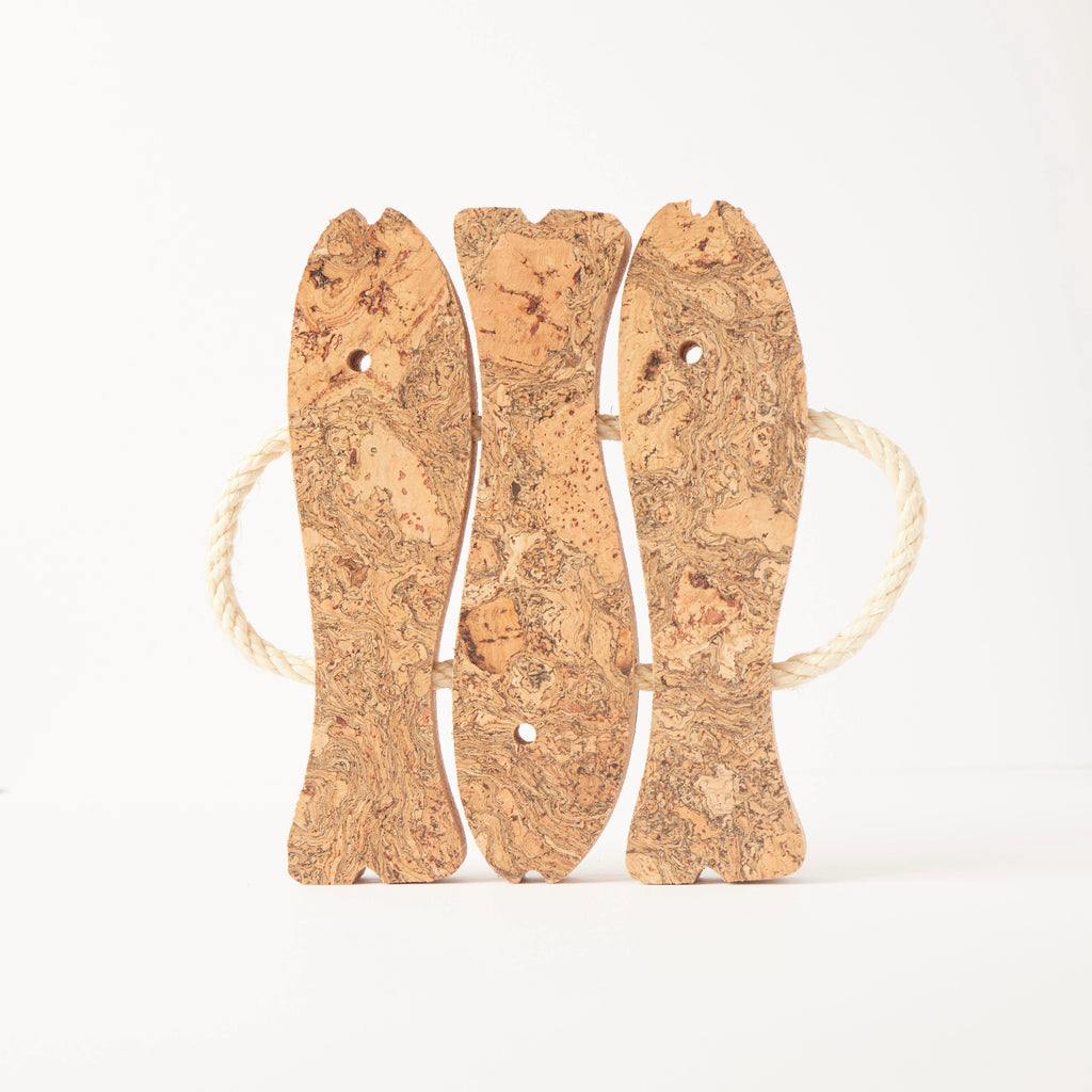 Natural Cork Three Fish Trivet from LIGA for sale at Mostyn 4