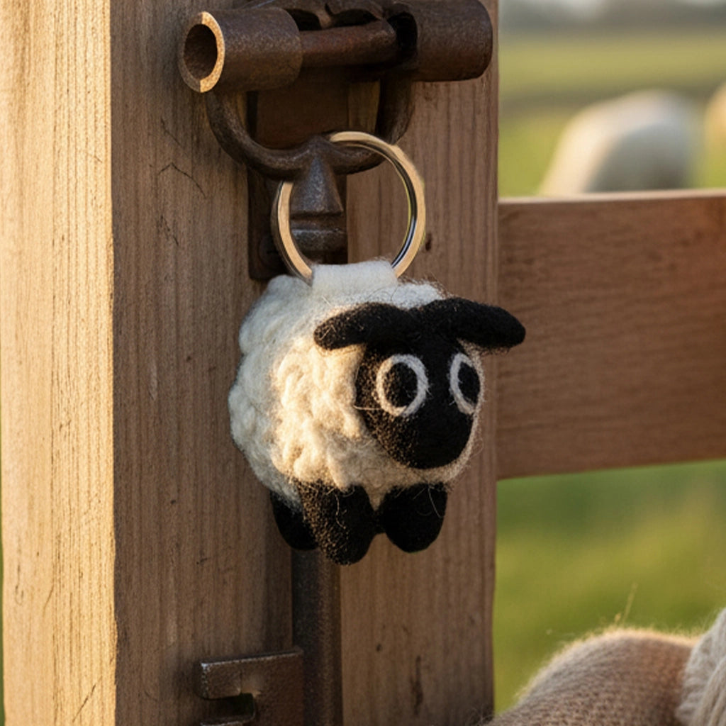 Needle Felt Sheep Keyring by Felt So Good for sale at Mostyn