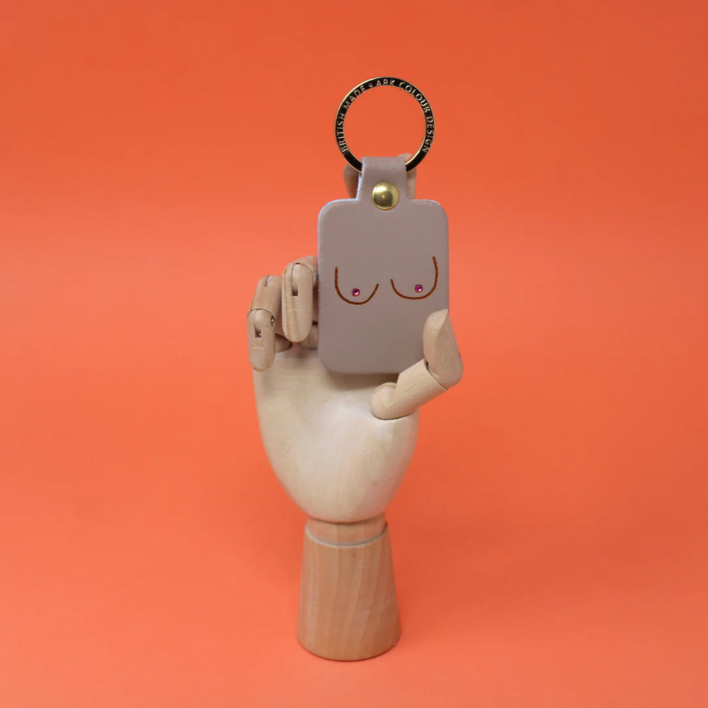 Nude Leather Boob Key Fob Keyring by Ark Colour Design for sale at Mostyn