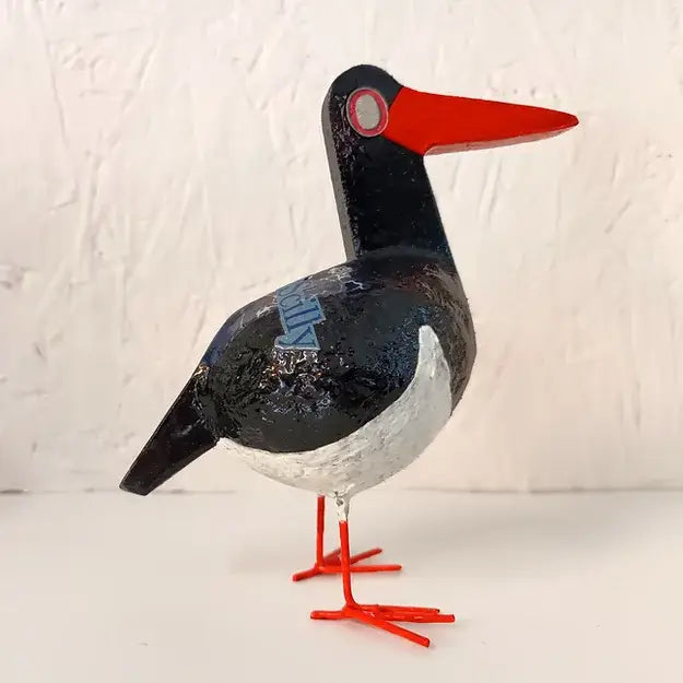 Oystercatcher Posh Paper Mache Bird Sculpture from Tania Holland Gallery for sale at Mostyn
