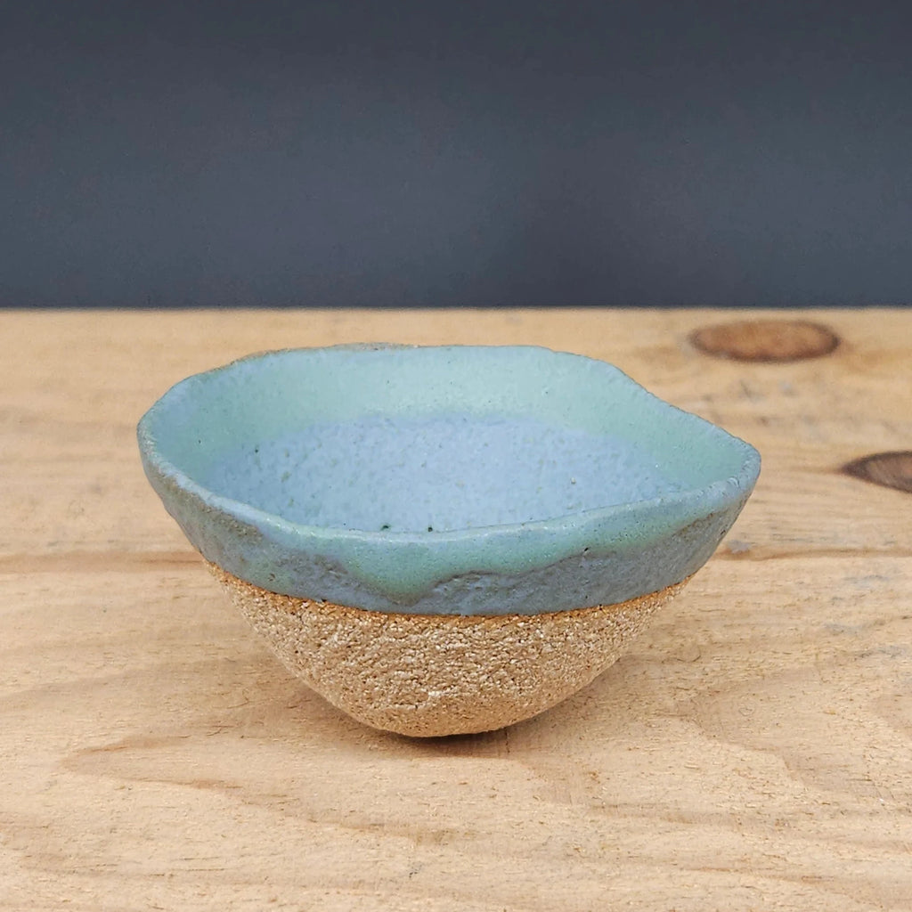 Pale Blue Handcrafted Stoneware Ceramic Pinch Pot from Gary Edwards for sale at Mostyn