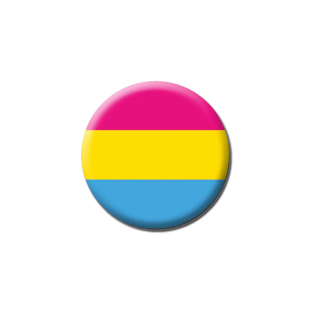Pansexual Pride Flag Badge by Dean Morris Cards for sale at Mostyn