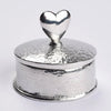Pewter Love Heart Round Trinket Box from Glover and Smith for sale at Mostyn 3