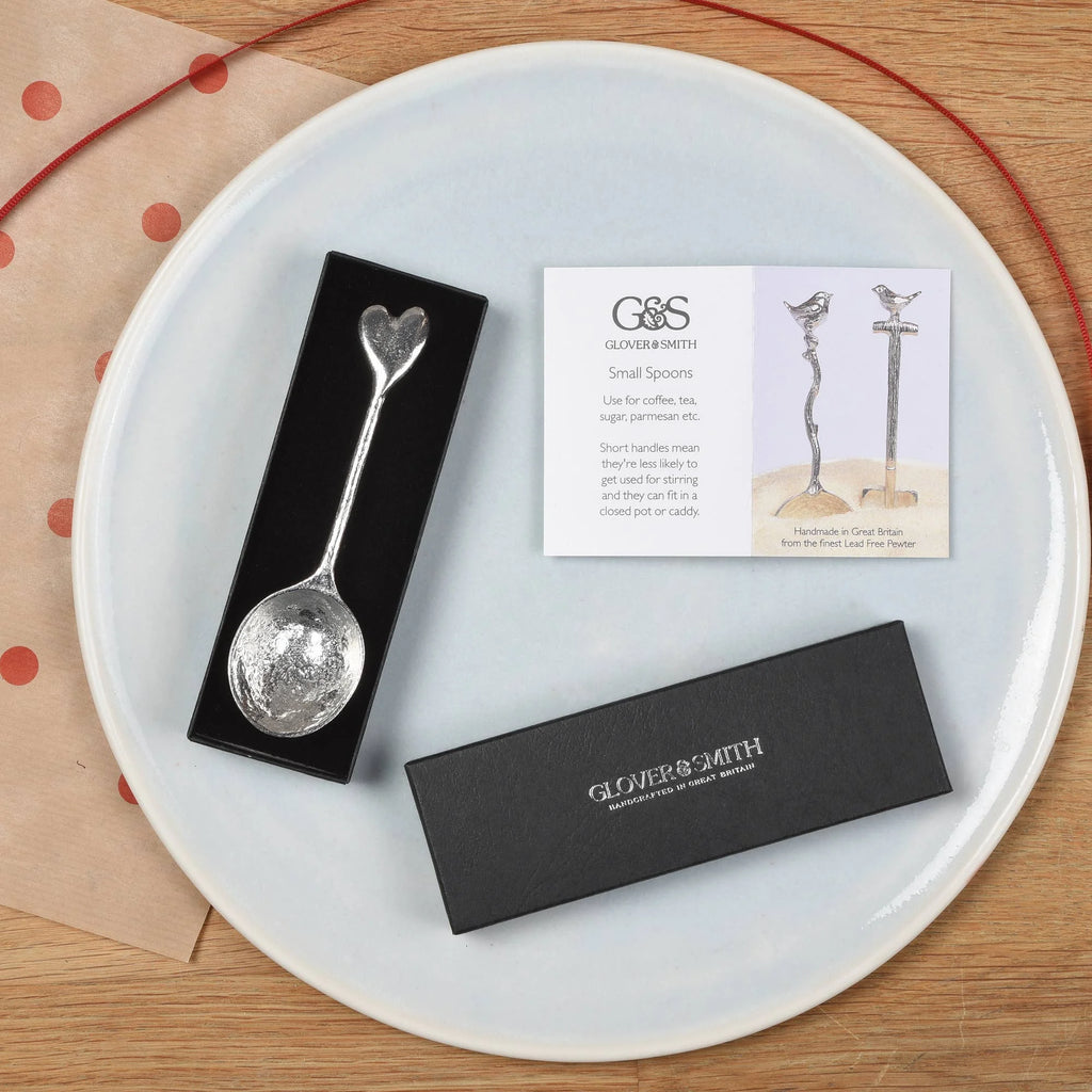 Pewter Love Heart Teaspoon from Glover and Smith for sale at Mostyn 4