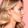 Pink Floral Heart Charm Hoop Earrings by Natalie Lea Owens for sale at  Mostyn