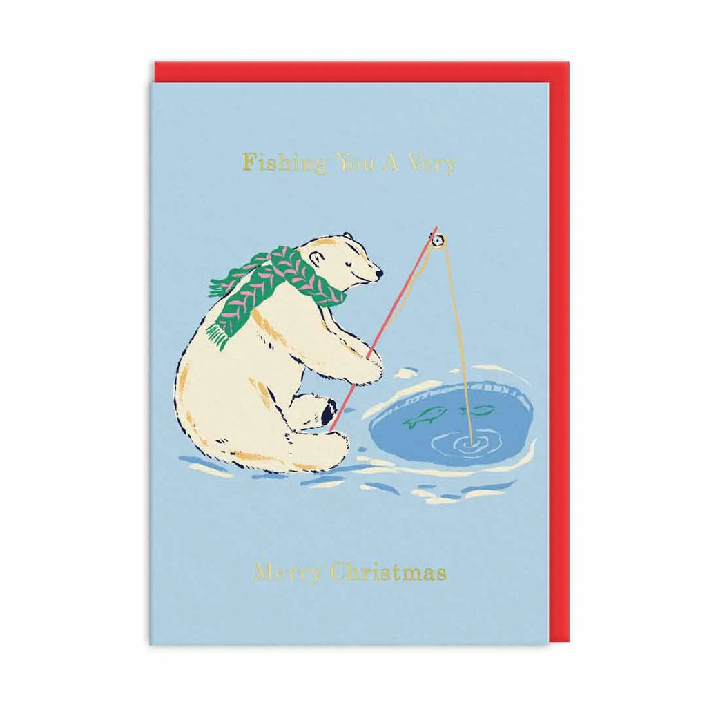 Polar Bear Fishing You A Merry Christmas Card from Ohh Deer for sale at Mostyn