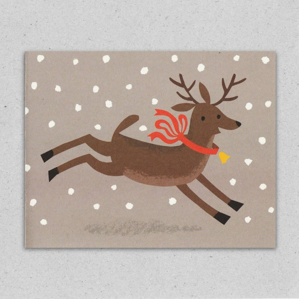 Prancer Reindeer Christmas Card from Lisa Jones Studio for sale at Mostyn