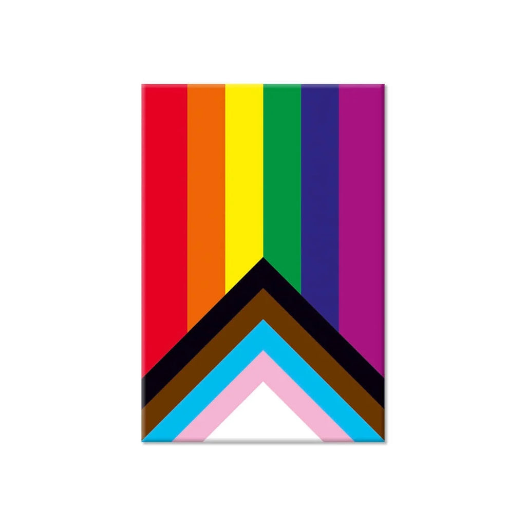 Progress Pride Flag Fridge Magnet by Dean Morris Cards for sale at Mostyn