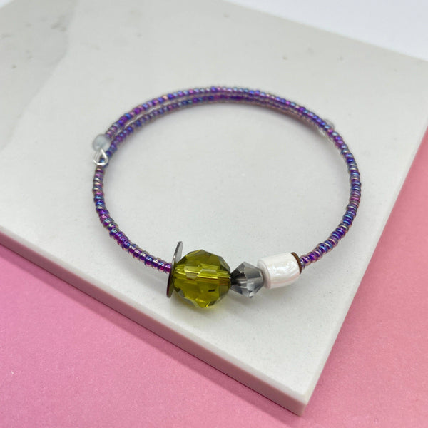 Purple Beads Wrap Bracelet from Deryn for sale at Mostyn