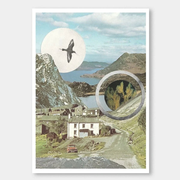 A Quaint British Town A4 Unframed Collage Art Print from LocalHotelParking for sale at Mostyn.