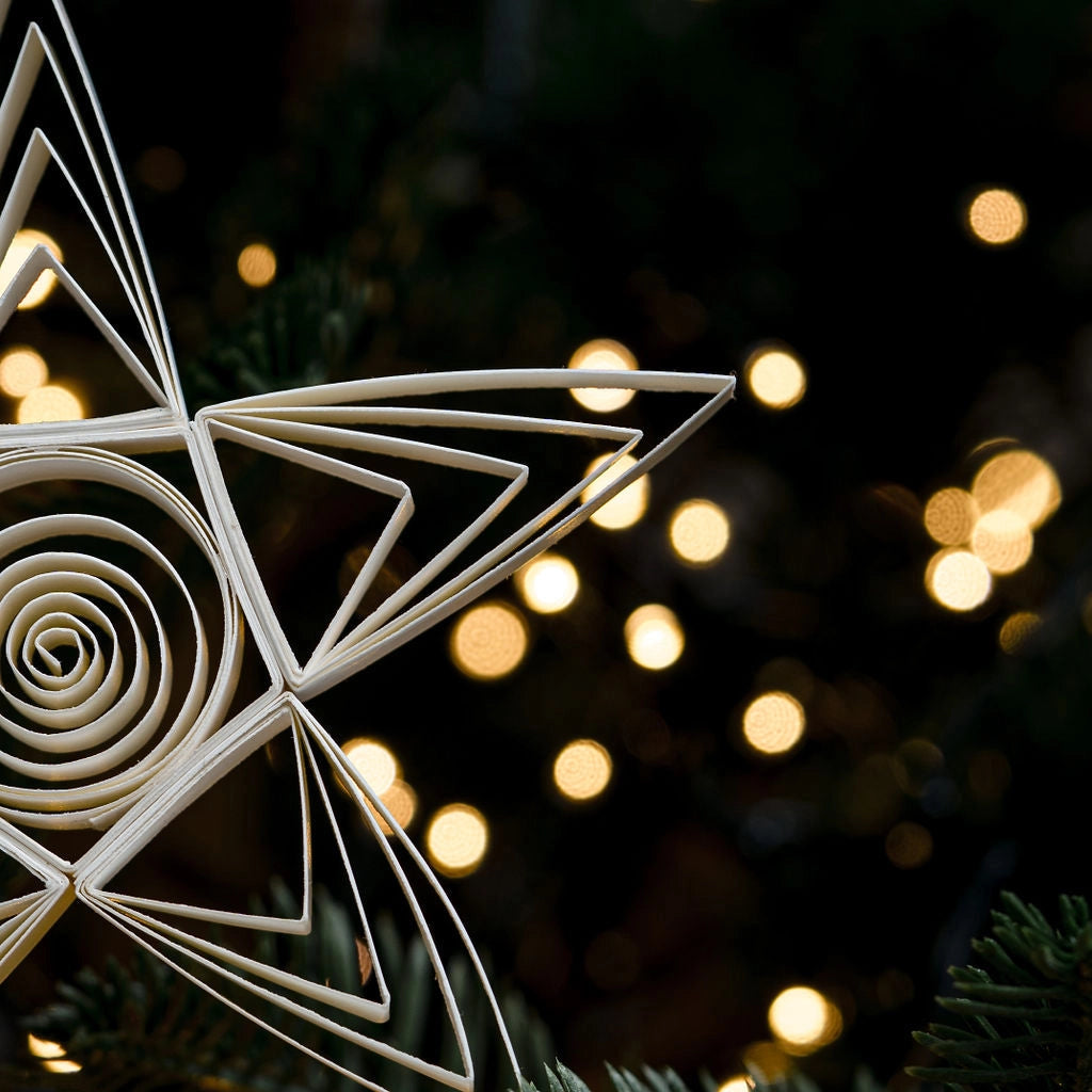 Quilled Pollux Star Paper Hanging Christmas Decoration Detail from Bollywood Christmas for sale at Mostyn