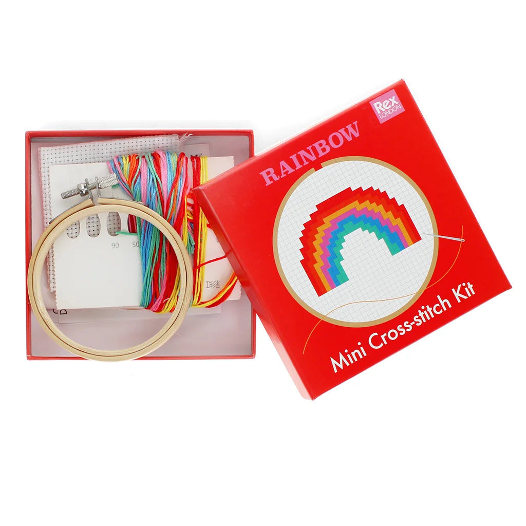 Rainbow Mini Cross-stitch Kit from Rex London for sale at Mostyn