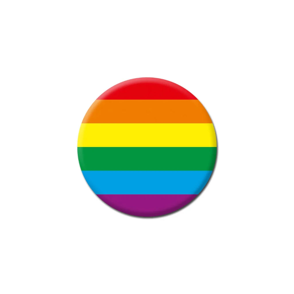 Rainbow Pride Flag Badge by Dean Morris Cards for sale at Mostyn