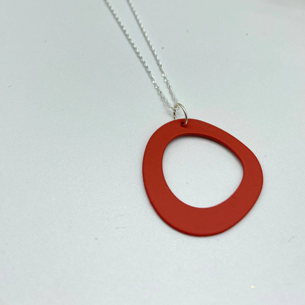 Red Circle Pendant Necklace from Deryn for sale at Mostyn