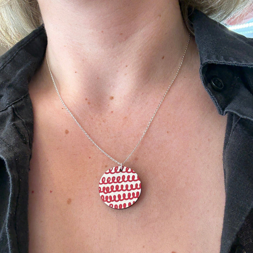 Red Doodle Necklace from Deryn for sale at Mostyn