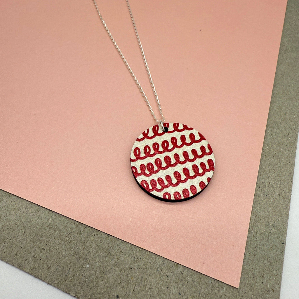 Red Doodle Necklace from Deryn for sale at Mostyn
