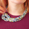 A Handcrafted Libby Liberty Print Fabric Reef Knot Necklace from Bunny Bosworth for sale at Mostyn