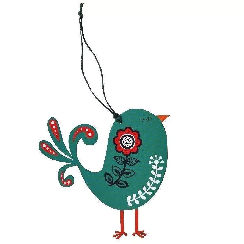 Green Bird Hanging Wooden Christmas Decoration from Rex London for sale at Mostyn