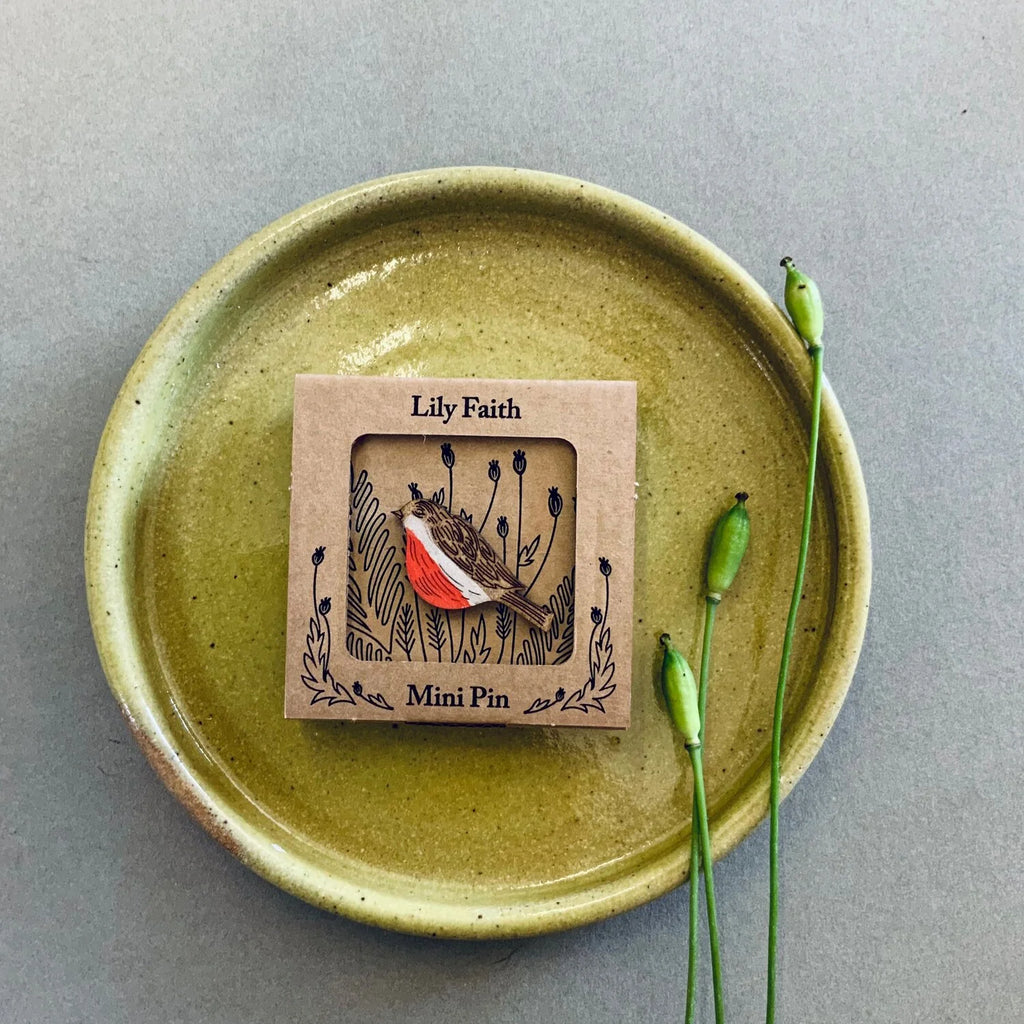Robin Mini Pin Brooch from Lily Faith for sale at Mostyn
