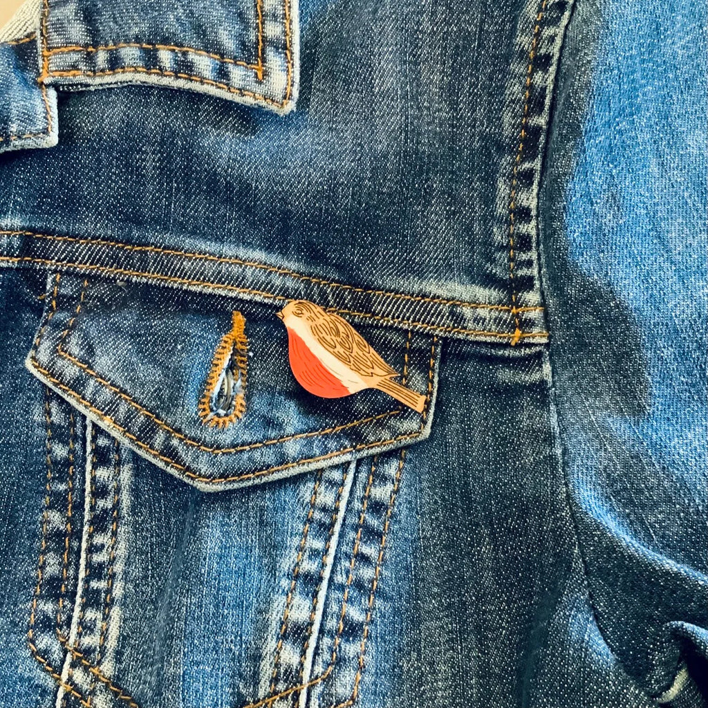 Robin Mini Pin Brooch from Lily Faith for sale at Mostyn