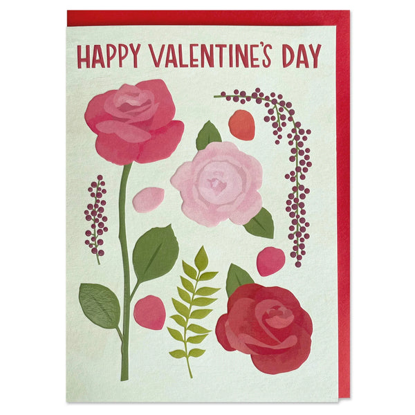 Roses Happy Valentine's Day Card from Raspberry Blossom for sale at Mostyn