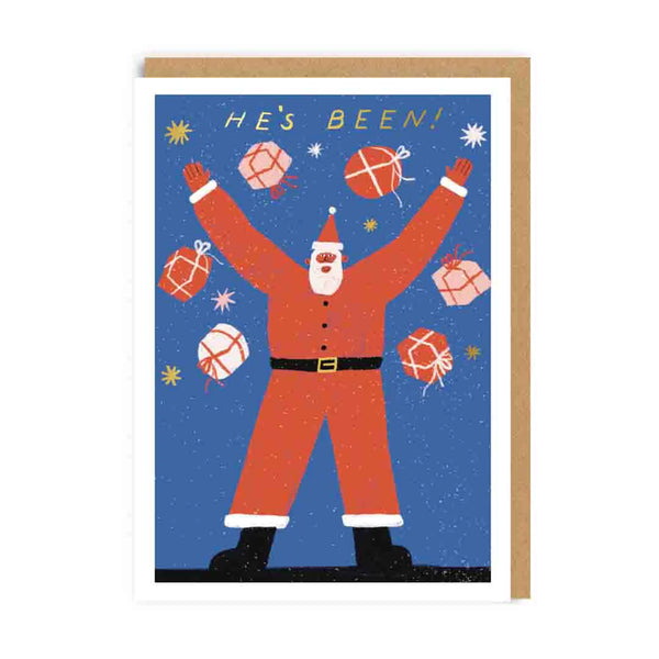 Santa He's Been Christmas Card from Ohh Deer for sale at Mostyn