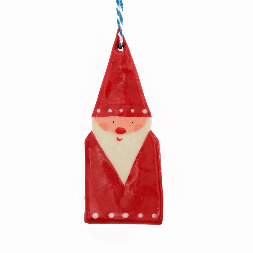 Santa Handmade Ceramic Christmas Decoration from Miss Marple Makes for sale at Mostyn