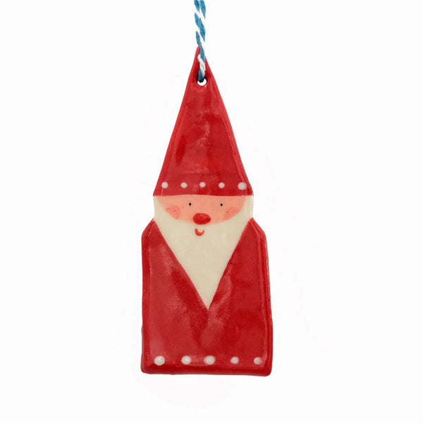 Santa Handmade Ceramic Christmas Decoration from Miss Marple Makes for sale at Mostyn