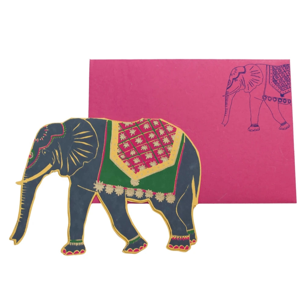 Screen Printed Elephant Greeting Card from East End Press for sale at Mostyn