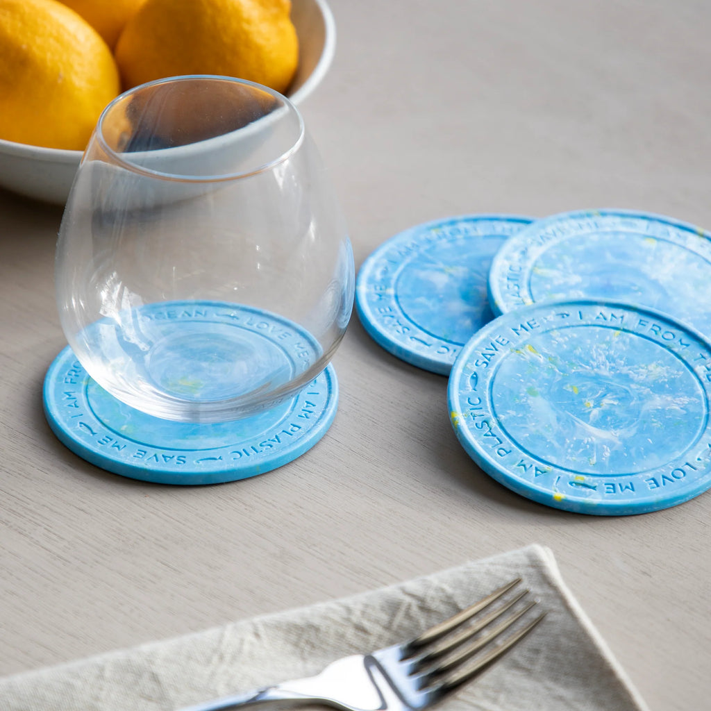 Set of 4 Ocean Recycled Sea Plastic Coasters 1