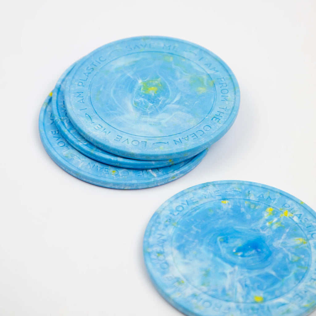 Set of 4 Ocean Recycled Sea Plastic Coasters 4