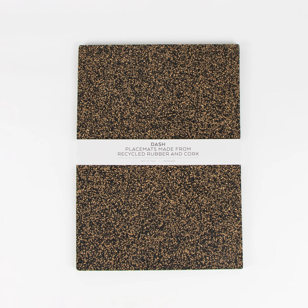 Set of 4 Rectangle Dash Recycled Rubber and Cork Placemats from LIGA for sale at Mostyn 2